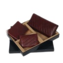 3 IN 1 PDM LEATHER SET LADIES WALLET GENTS WALLET CARD HOLDERS