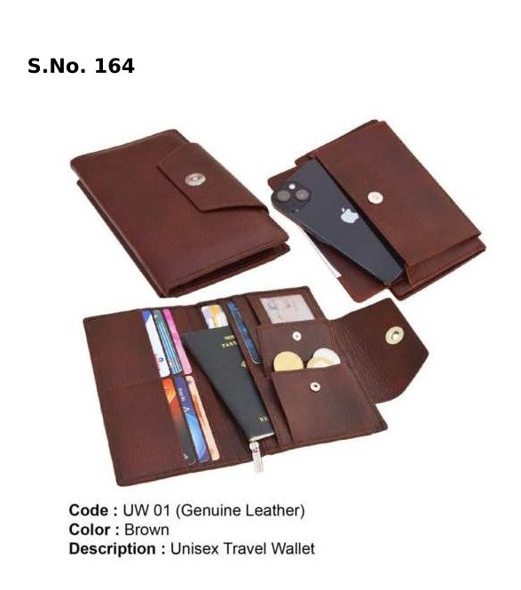 Unisex Wallet with Mobile Pocket- Genuine Leather