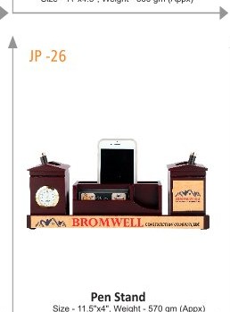 Pen Stand Size - 11.5"x4", Weight - 570 gm (Appx)