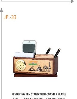 REVOLVING PEN STAND WITH COASTER PLATES Size - 7.5"x3.5", Weight - 860 gm (Appx)