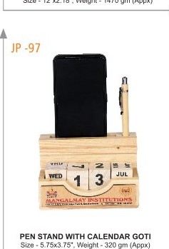 PEN STAND WITH CALENDAR GOTI Size - 5.75x3.75", Weight - 320 gm (Appx)