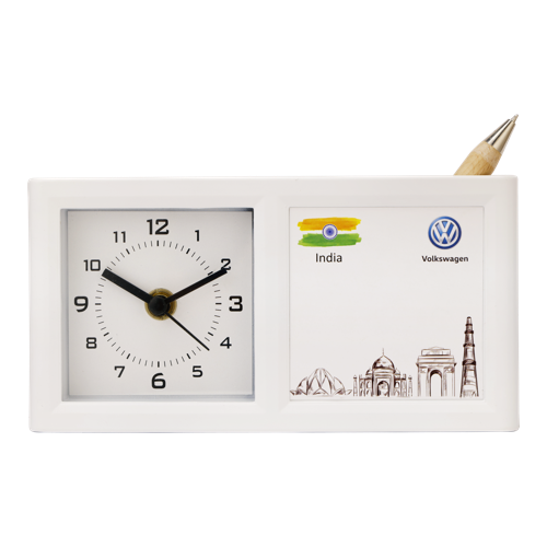 Volkswagen Table Clock With Pen Stand - Size :  3.5"X7"