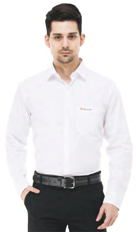 poly Cotton White Business Shirt