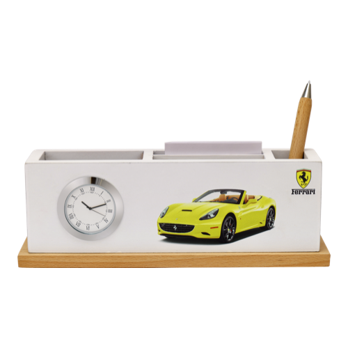 Table Clock With Pen And Pad Size :  2.75"X9.5"