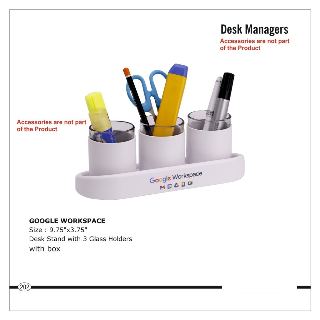Desk Manager with 3 Glass Holders