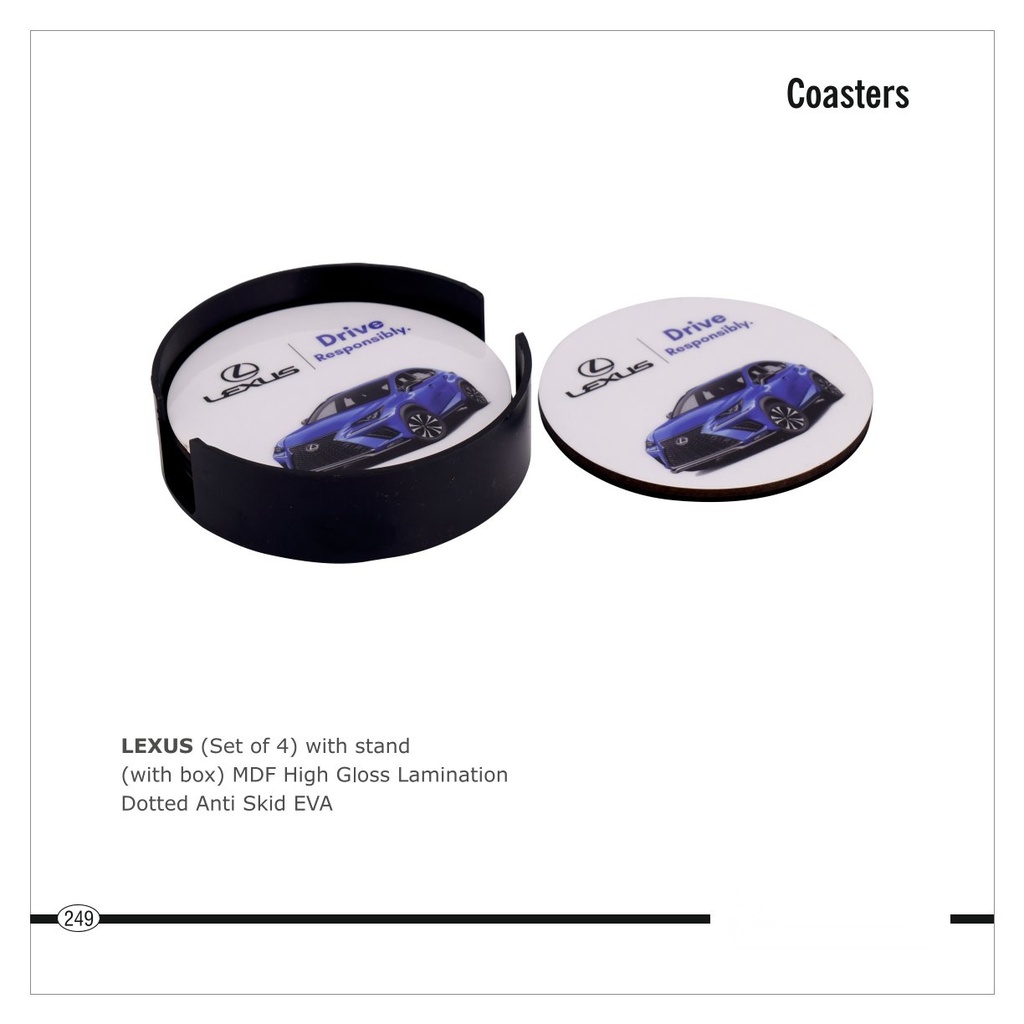 4Pc Set of Coaster with stand