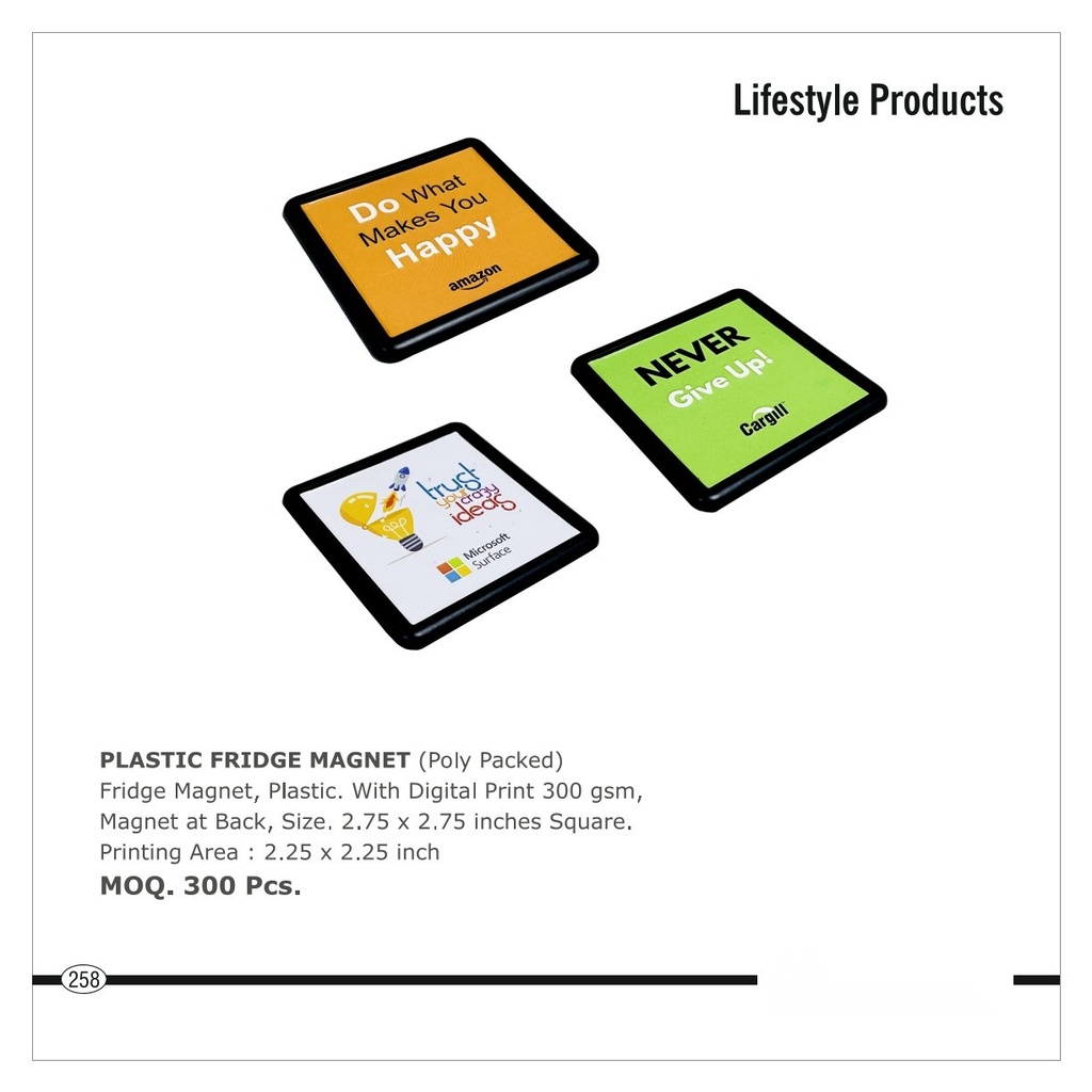 PLASTIC FRIDGE MAGNET (Poly Packed)