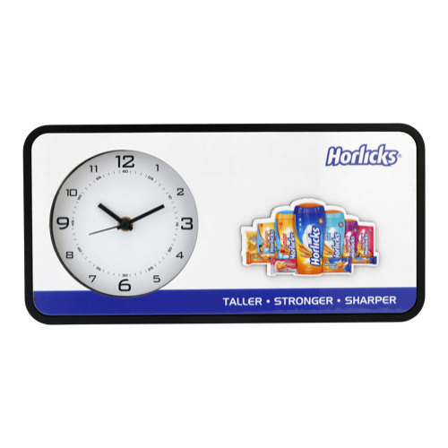 Horlicks Table Clock - Size :  6"X12" Dial Size : 11.5"X5.5"