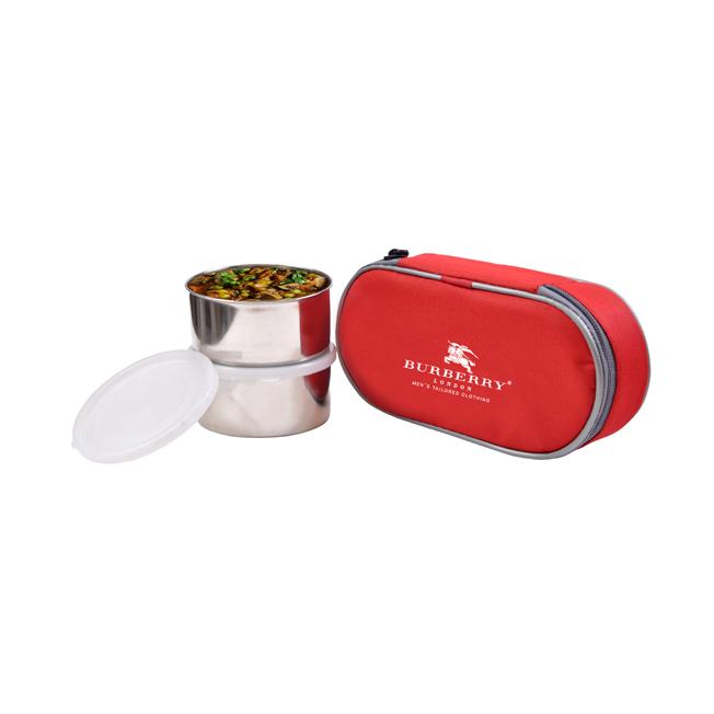 Tiffin Box Stainless Steel - 2 Pcs 350 ML Container with 1 Pc  Bag