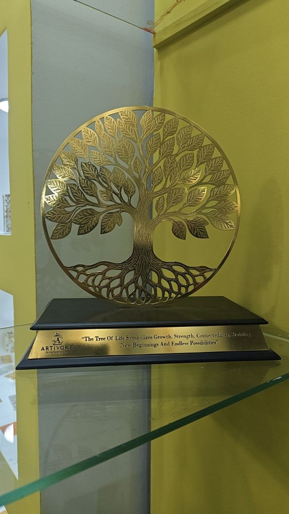 brass tree memento 8 inch diameter 1.5 inch base