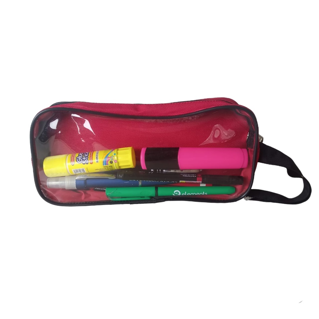 Transparent Pouch with two Compartments (23 X 10 X 10 Cm)