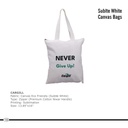 Cargill  |  Bag - Canvas, Fabric : Canvas Eco Friendly (Subtle White),Type : Zipper (Premium Cotton Niwar Handle), Printing : Sublimation, Size : 13.85" X 16"