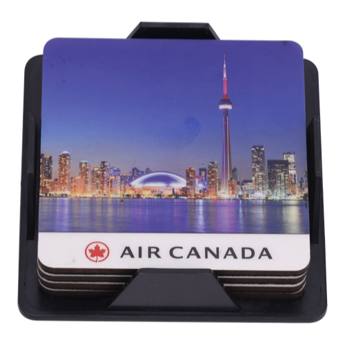 COASTERS - MDF High Gloss Coaster ( Set of 4 pcs) With Stand & Box - Square Coaster 