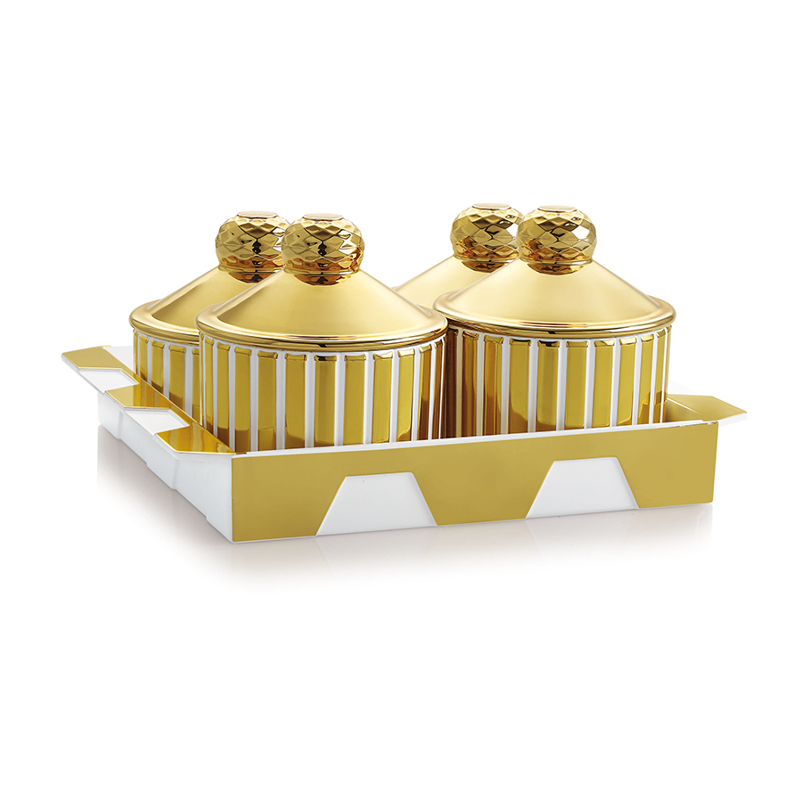 slender gold set 4 (with tray) candy tray