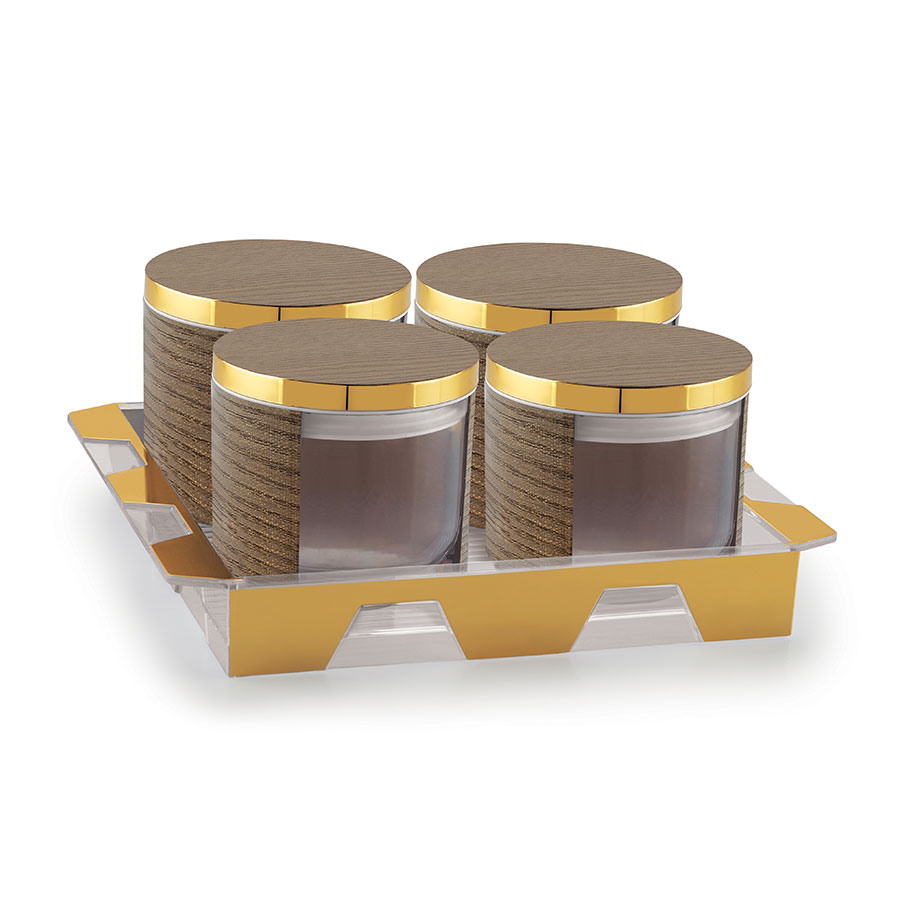 vivante wooden set 4 (with tray)* candy tray