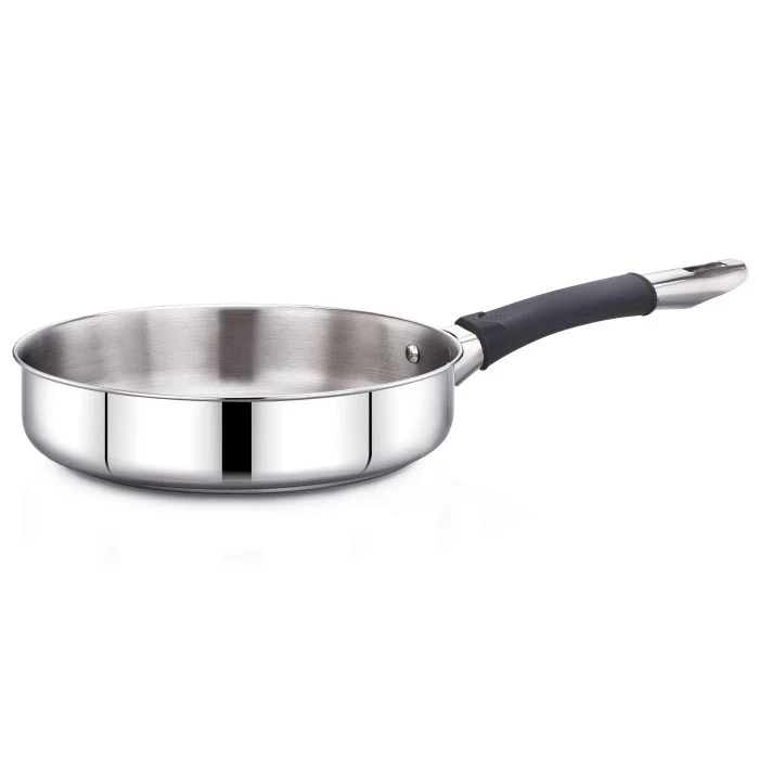 FRY PAN 3PLY STAINLESS STEEL - SIZE : 24 CM X 5.5 CM X 1.240 KG