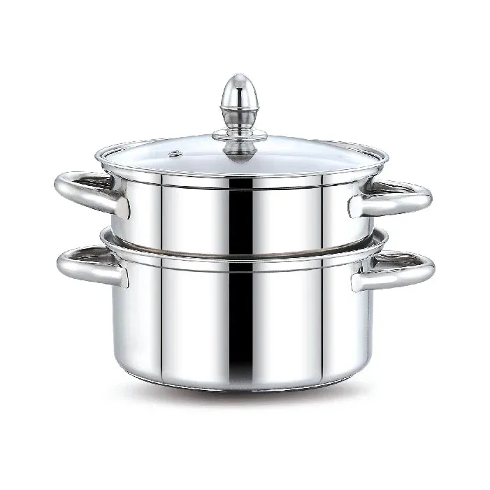 3 Ply Base Cookware Steamer With Glass LID 2 tier - 3.8 Litre