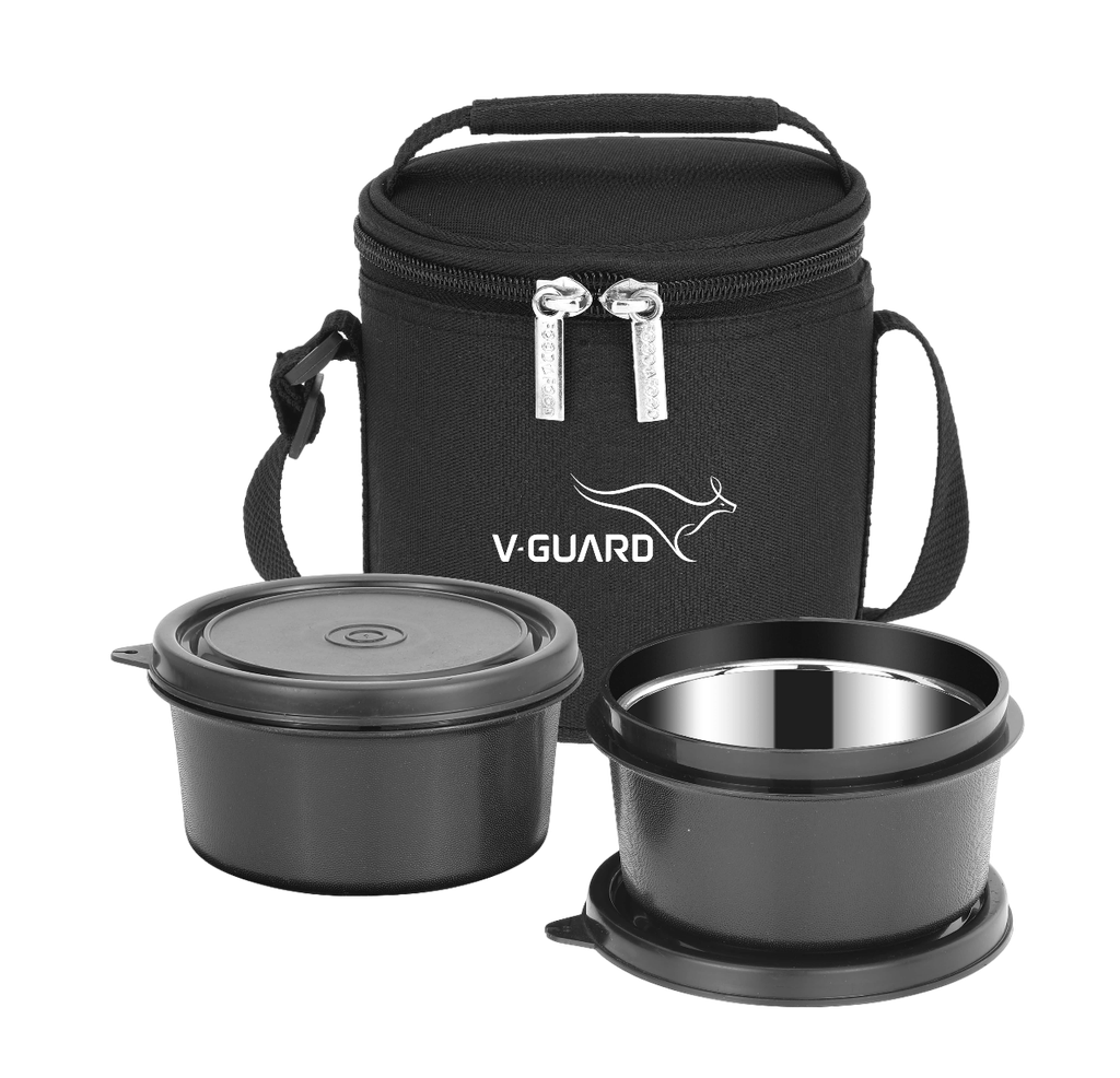 Lunch Box Steel Inner (3 Pcs Set) - 2 Pcs 400 ml Container with bag