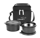 Lunch Box Steel Inner (3 Pcs Set) - 2 Pcs 400 ml Container with bag
