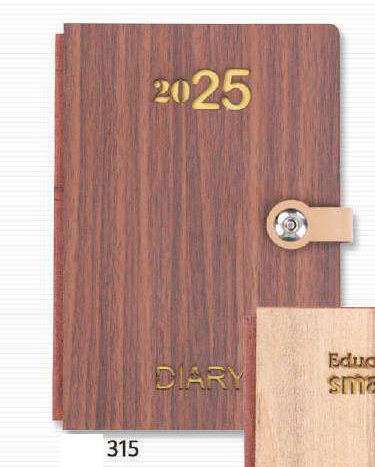 DIARY - A5 1DT. WOODEN NATURAL WITH LUPPI