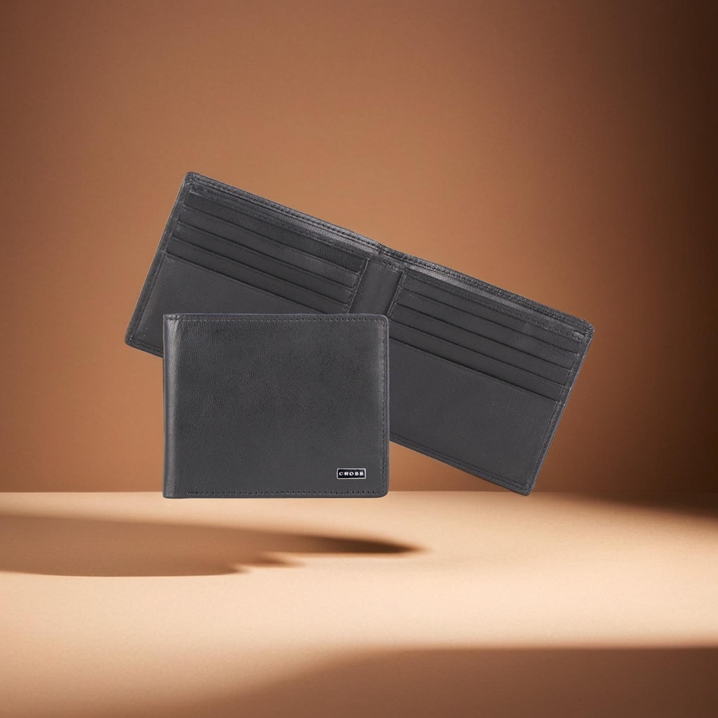 CROSS INSIGNIA EXPRESS SLIM WALLET - BLACK WITH BOX PACKING, SIZE : 9 X 11 CM