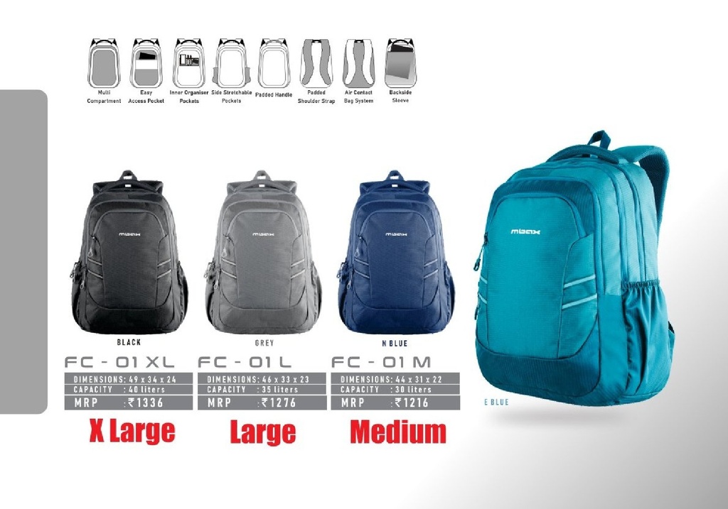 BACKPACK BAG EXTRA LARGE 40L(49X34X24cm)
