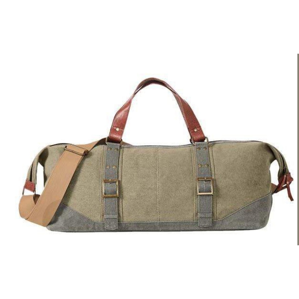 [60561] Unisex Canvas Travel Camping Storage Duffle Cabin Luggage Bag 