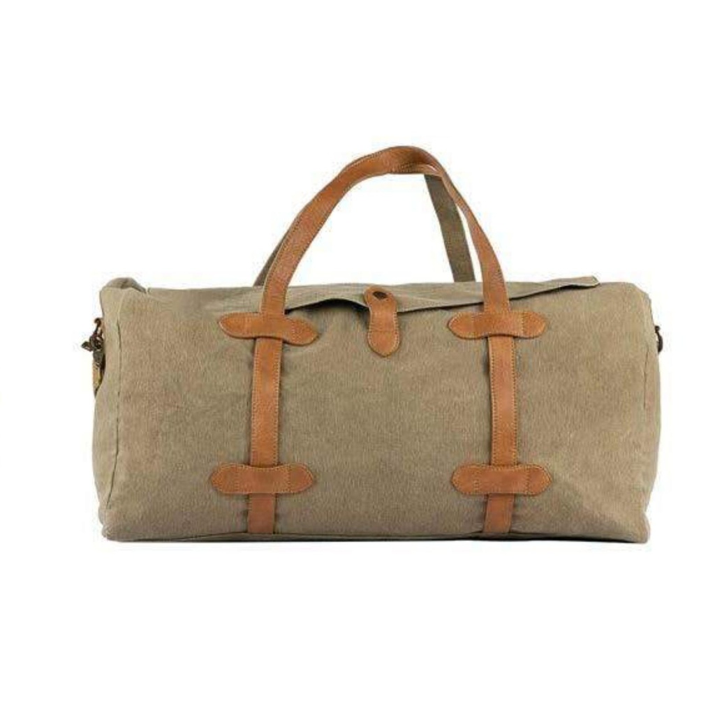 [60573] Large Unisex Cotton Canvas Sports Gym Travel Camping Trekking Storage Eco Friendly Solid Duffle Bag 