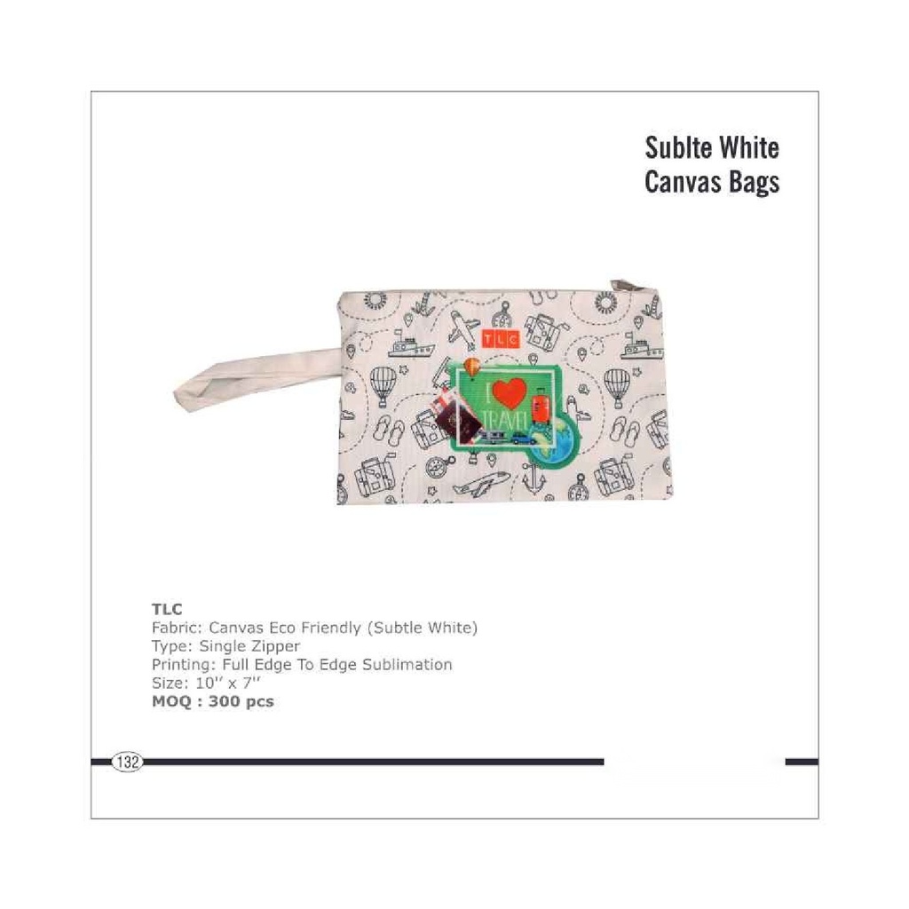 [64568] canvas eco friendly single zipper bag