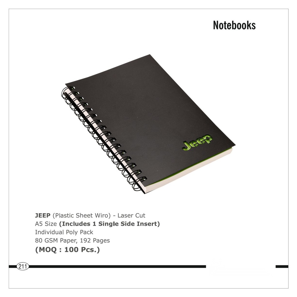 [64644] Note book (Plastic Sheet Wiro) - Laser Cut