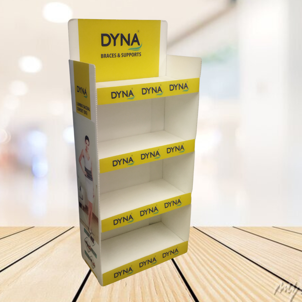 [55539] Dyna 2 Side Multicolor Printed, Foldable Pop Up Display Cum Dispenser Shelf-Ideal For Mass Pos Promotion In Exhibitions, Supermarkets, Product Launch And Promotions. (H-54.5", W-24", D-12", 5 Mm) Heavyduty Polypropylene Bubble Guard 1000 Gsm.
