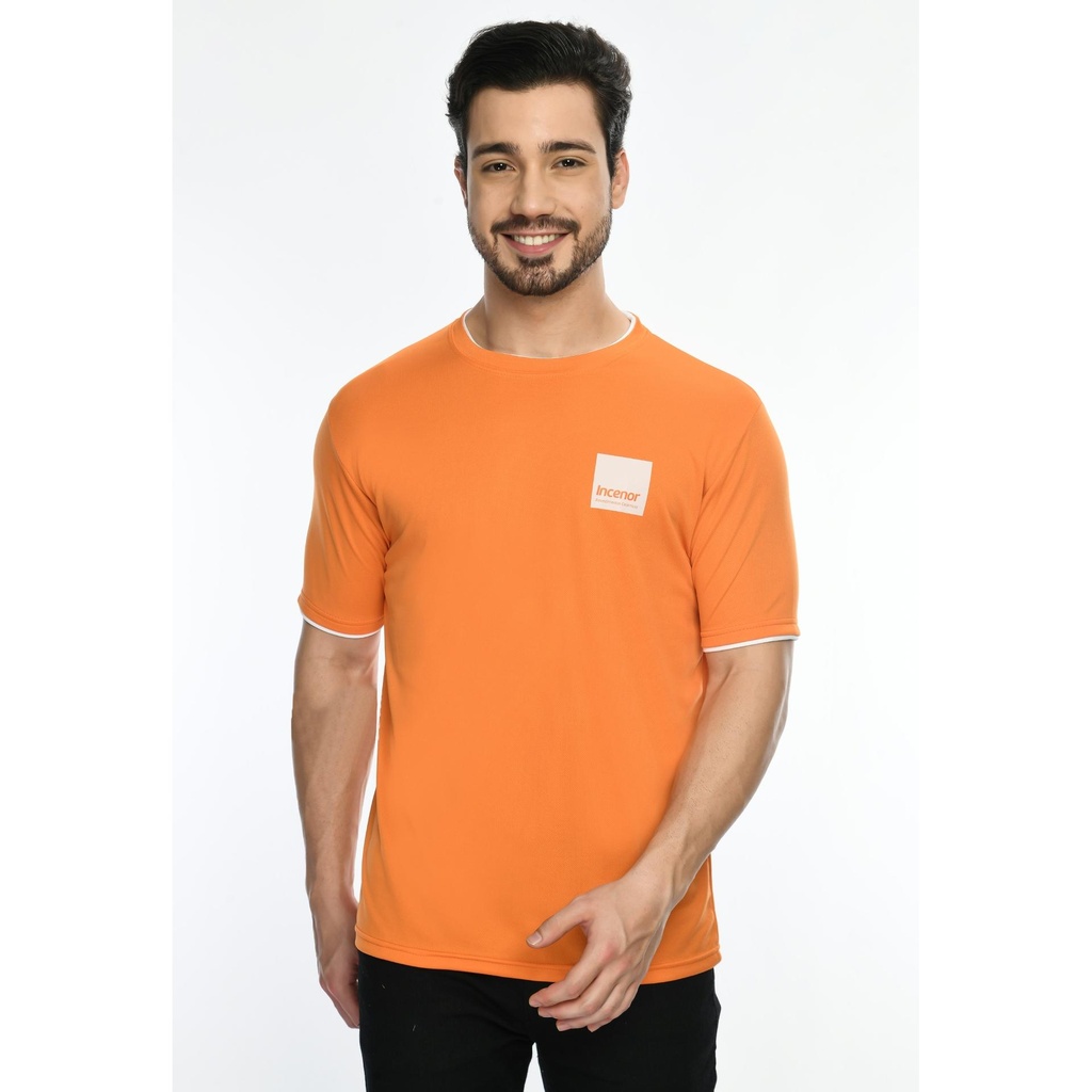 [61013] T-Shirt - Round Neck; Contrast Sleeve Piping; Fabric : Dot Knit Mesh; Sweat Absorbent ; Contrast Band