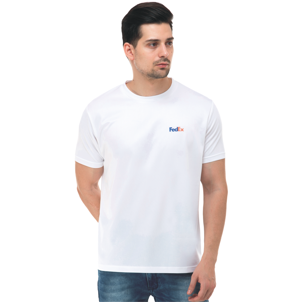 [61017] T-Shirt - Round Neck; Contrast Band; Fabric : Dot Knit Mesh; Sweat Absorbent