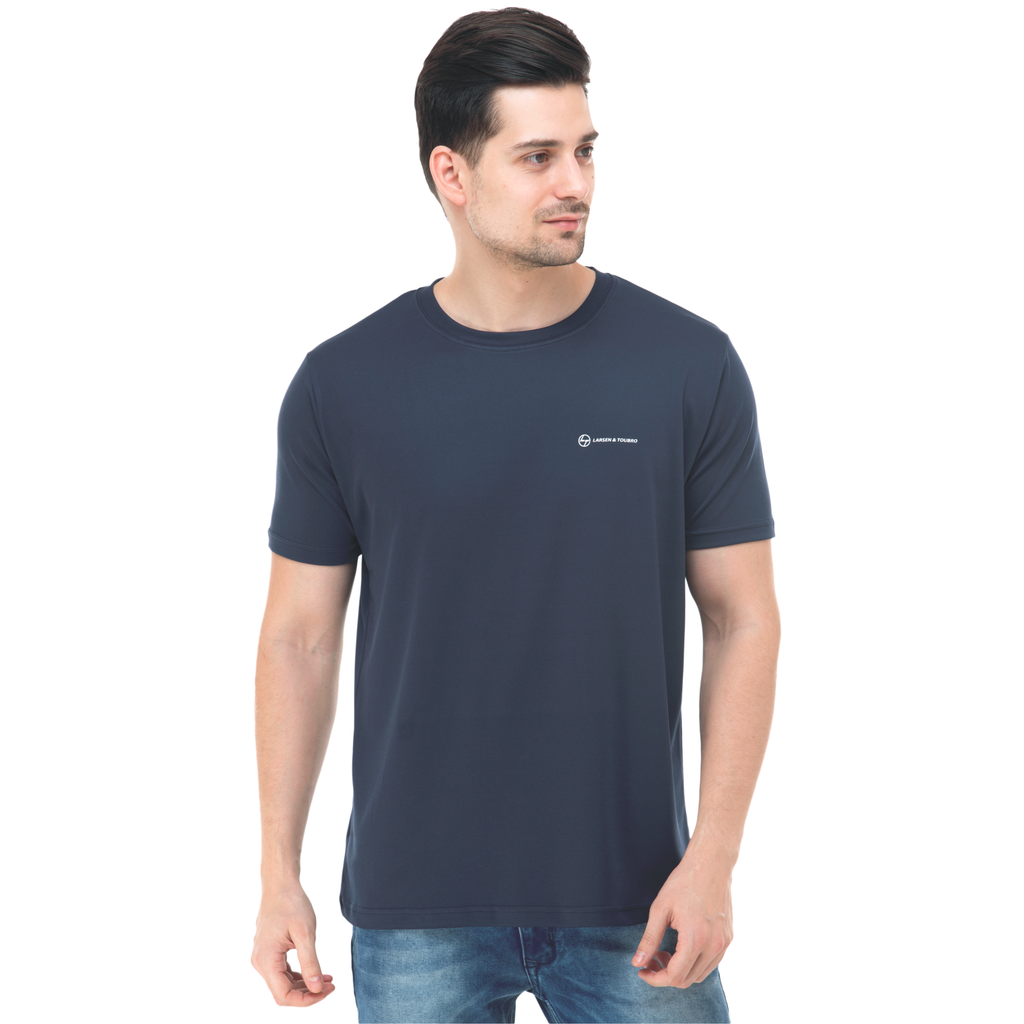 [61019] T-Shirt - Round Neck; Contrast Band; Fabric : Dot Knit Mesh; Sweat Absorbent