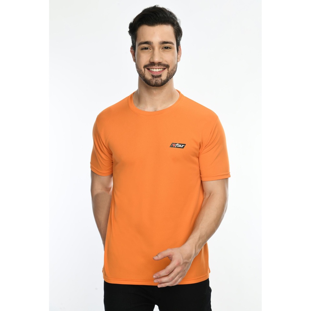 [61024] T-Shirt - Round Neck; Contrast Band; Fabric : Dot Knit Mesh; Sweat Absorbent