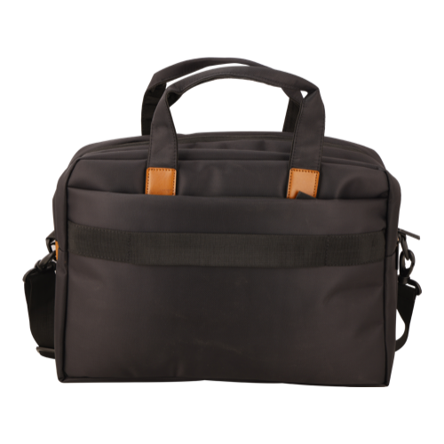 [61260] Bag - Fabric:Cross Dot Premium Sheen Fabric Type: 15.5" Laptop Sleeve (With Handle)+Sling Trolly Belt Color : Black