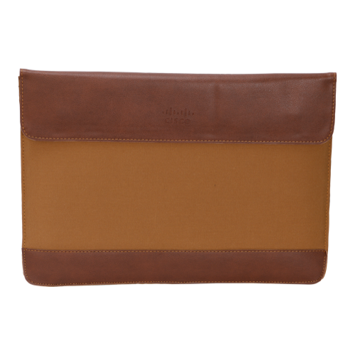 [61262] Bag - Tan Canvas + Walnut Vegan Leather Premium Canvas + Vegan Leather, 15'' Laptop Sleeve, Size :15.25 X 11 Inches.