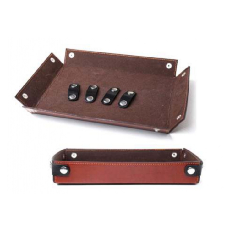 [61445] Brown and black leatherette paper tray 