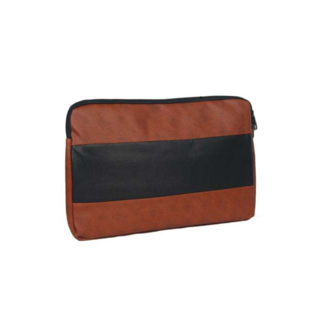 [61594] TAN & BROWN PU LAPTOP BAG
