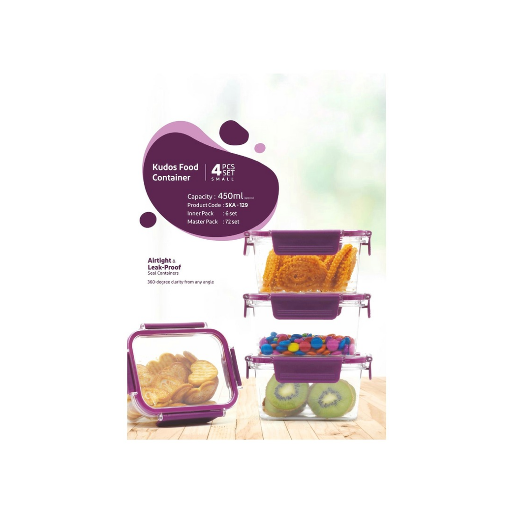 [62629] Food Container - 4 PCS Set, 450 ML