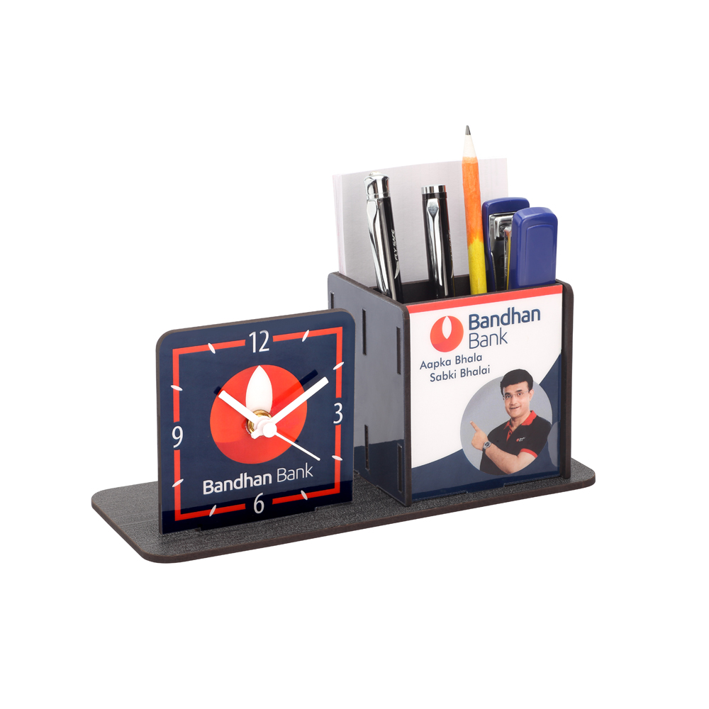 [60213] Penstand With Clock - Mdf  - Bandhan Bank