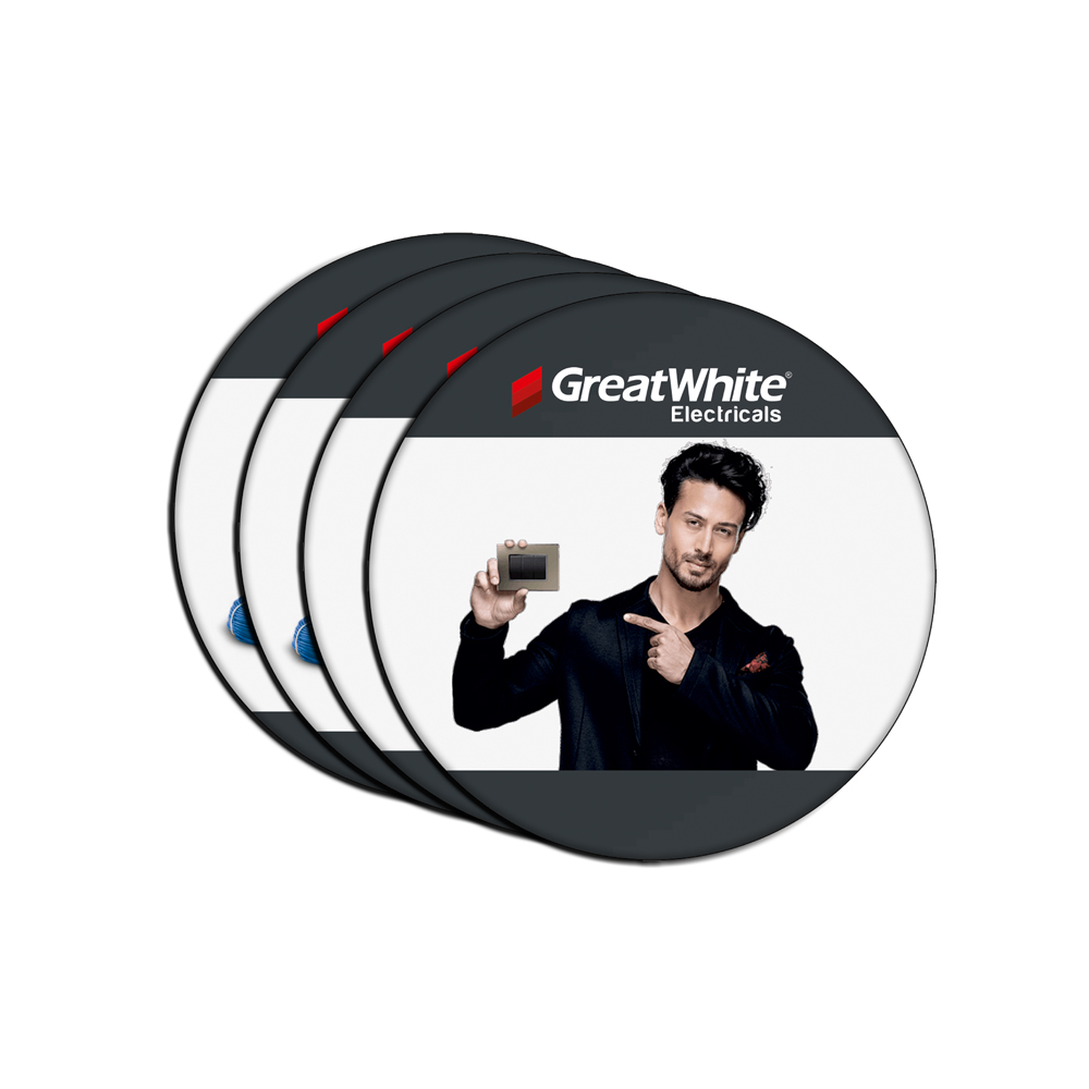 [60216] Coasters - Mdf - Set Of 4 - Great White