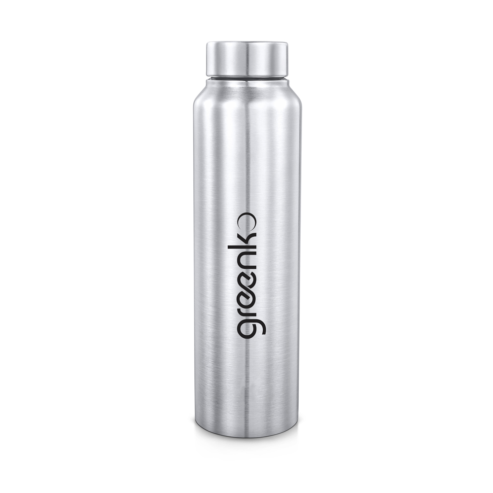 [60246] Stainless Steel Water Bottle - Single Wall 1000 Ml - Greenco