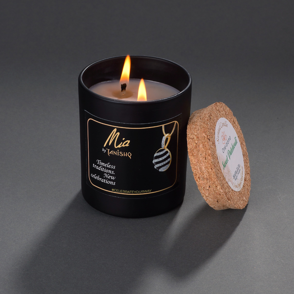 [60257] Scented Candles - 160 Grams, Fragrance - Dark Rose - Mia