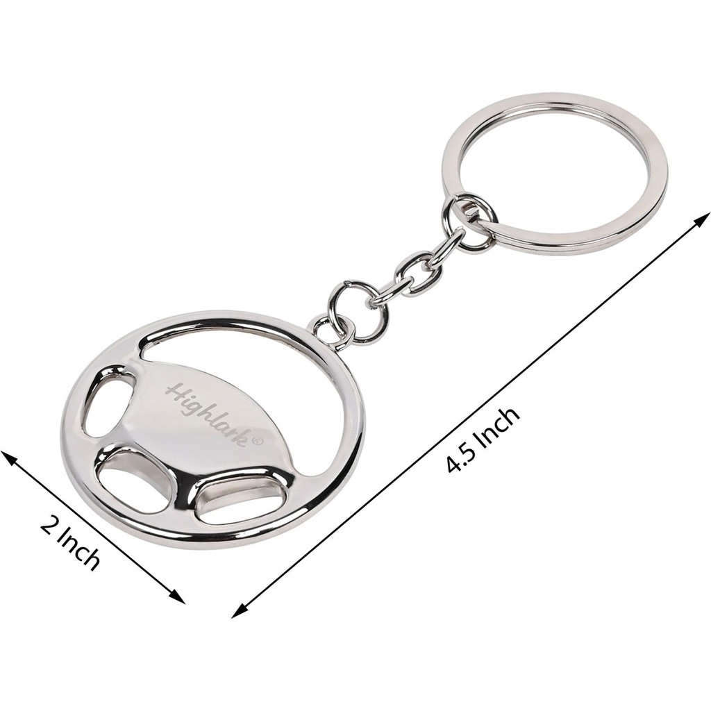 [55389] Premium Quality Metal Steering Wheel Keychain - Ideal For Cars, Bikes, And Home Decor